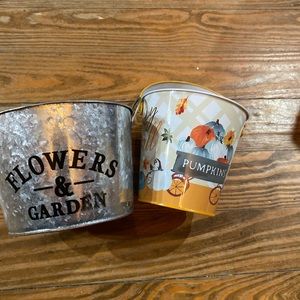 2 tin buckets